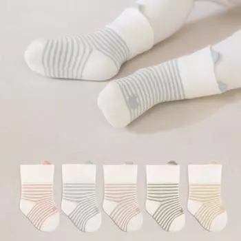 Носки для малышей, для мальчиков и девочек, весна-осень, мягкие хлопковые носки для новорожденных, в полоску, повседневные спортивные детские носки 0-3 лет, детские носки XS(0-6m) жёлтый
