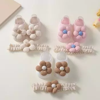 Носки для малышей с повязкой на голову Детские носки Цветочная принцесса Детские носки Носки для малышей M