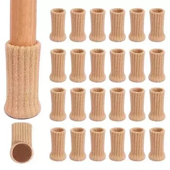 Носки для ножек стула. Высокоэластичные защитные чехлы для ног стула с противоскользящими подушечками. Толстые колпачки для ножек стула. Набор чехлов для мебели. 4PCS хаки