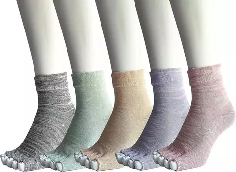 носки для пальцев, хлопковый внешний комплект, до A11, 5 пальцев, женские, укороченные, до щиколотки, симпатичные, 100% нить, 22-25 см, 3 пары (цвета тебя)