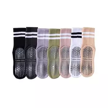 Носки для пилатеса, носки для йоги с захватами для женщин, нескользящие носки с захватами для чистого барре, балета, танцев, тренировок EU 35-40 US 5-9 оранжевый