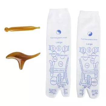 Носки для рефлексотерапии с массажными инструментами, высокоэластичные хлопковые носки с двумя отдельными пальцами для акупрессурного массажа Large Size