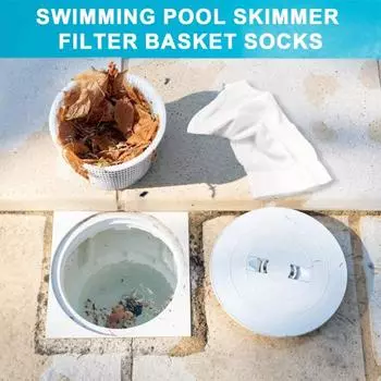 Носки для скиммера для бассейна, эластичный универсальный уловитель, простая установка, тканевая корзина для мусора, фильтр для бассейна 10pcs белый