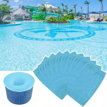 Носки для скиммера для бассейна Мелкоячеистая корзина для скиммера в бассейне Фильтр Многоразовый эластичный фильтр для бассейна Носок Скиммер для сбора мусора для надземного и подземного бассейна 5pcs