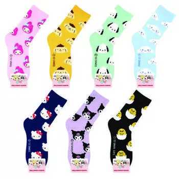 Носки для сна Sanrio, носки с персонажами серии Hello Kitty, набор из 7 предметов, популярный персонаж в Корее