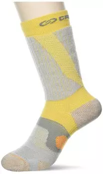 Носки для треккинга CROSSPRO из боевой шерсти CORDURA, поддерживающая структура свода стопы, дезодорирующая подошва, амортизирующая для альпинизма, походов на открытом воздухе [Okamoto] жёлтый