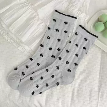 Носки для женщин тонкие летние новые модные носки с цветами для девочек женские дышащие ажурные носки в корейском стиле милые новинки One Size