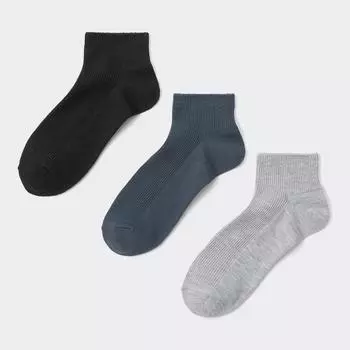 Носки до щиколотки GU by Uniqlo в рубчик 3P 80 MULTI PATTERN 1/ONE SIZE