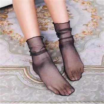 Носки до середины икры, сетчатые и самопродаваемые, новые тонкие весенние и летние носки собственного производства 40*9cm чёрный