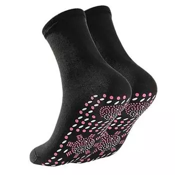 Носки FIR Magnetic Socks - Самонагревающиеся магнитные носки, подходящие как для мужчин, так и для женщин, самонагревающиеся носки для тепла S чёрный
