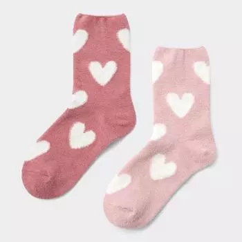 Носки Gu By Uniqlo Room 2p Heart 11 PINK/ONE SIZE