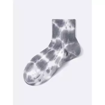 Носки Gu By Uniqlo с принтом тай-дай 08 DARK GRAY/2527cm