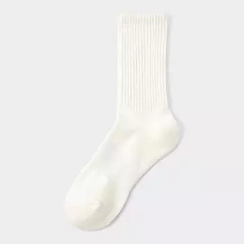 Носки Gu By Uniqlo Style с подогревом и ворсом в рубчик 31 BEIGE/ONE SIZE