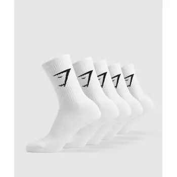 Носки GYMSHARK Crew, 5 шт, белые I3A1Y WBBM S