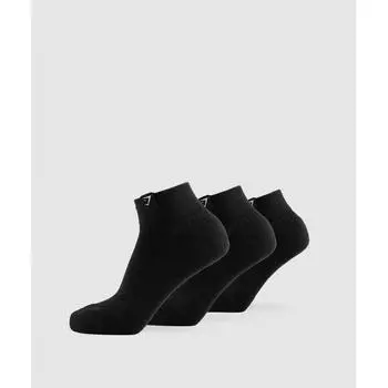 Носки GYMSHARK с ткаными вкладками, 3 шт., черные, I2A7F BBBB S