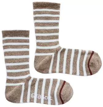 Носки хлопковые Border Crew цвета мокко бежевый x белый [RASOX]