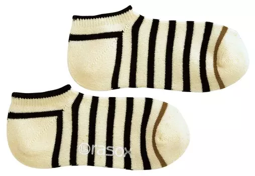 Носки Хлопок Натуральный x Уголь S [Lasox] Граница/Необработанный