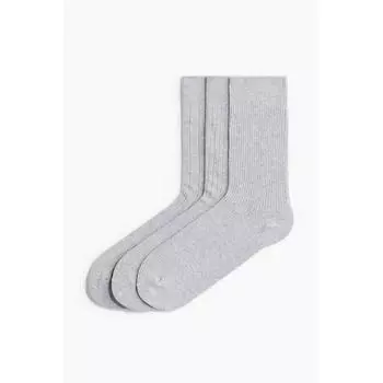 Носки HM, комплект из 3 пар, серый меланж 3739