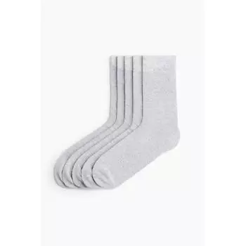 Носки HM, комплект из 5 пар, серый меланж 37/39