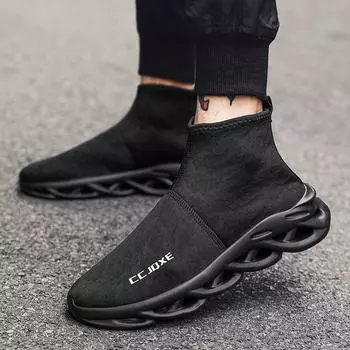 Носки и туфли мужские модные однопедальные легкие плетеные дышащие поворотные подошвы повседневные спортивные туфли холодные липкие туфли 40