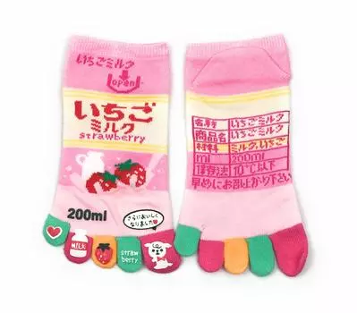 носки Интересный узор Длина кроссовок 5-пальцевая [Клубничное молоко] 22-25см G691 (розовый (легкий)) бледно-розовый