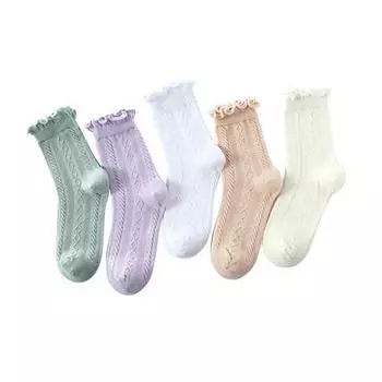 Носки iPum Girls Girly Stiff Frill Socks, набор из 5 пар, B136, популярный персонаж в Корее