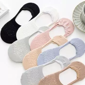 Носки из хлопка однотонные, мелкая сетка, невидимые, не спадающие, женские носки, весенние и летние кружевные носки-лодочки