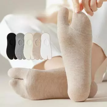 Носки из хлопка в японском стиле с двумя пальцами, носки-сабо унисекс, носки из полиэстера с разделением пальцев, носки-кимоно сандалии с разделением пальцев
