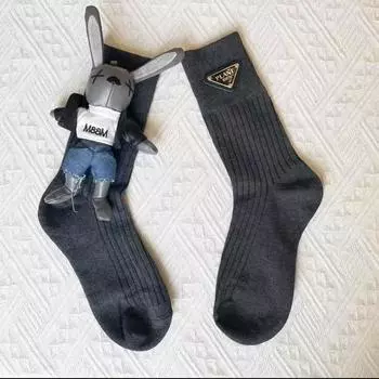 Носки из телячьей шерсти с объемной куклой, милый кролик, студенческий стиль, осень-зима, корейский стиль, прилив, прохладный хлопок 36-42