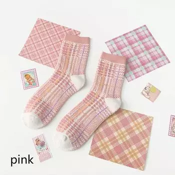 Носки Kawaii для женщин с животными из мультфильмов, носки из хлопка с кроликами для женщин, корейская версия носков, модные уличные носки pink