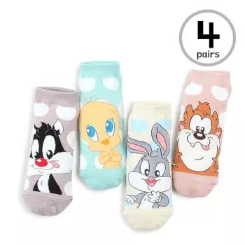 Носки кроссовки с забавным мультяшным рисунком (4 пары) КО 14 22cm - 25cm