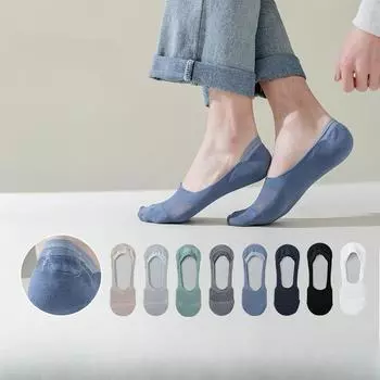 Носки-лодочки Летние хлопковые тонкие противоскользящие Не спадают с летних впитывающих пот неглубоких невидимых носков летом