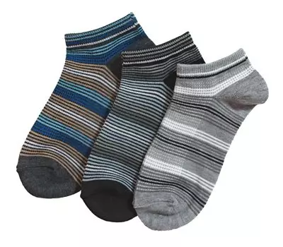 Носки Moca Bunny черного и серого цвета, темно-серые, комплект из 3 пар, впитывающие воду, быстросохнущие, длиной до щиколотки, комплект из 3 пар с полосатым узором и каймой, заказ по почте