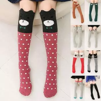 Носки, модные чулки выше колена обычного размера с героями мультфильмов для повседневной жизни Black Cat