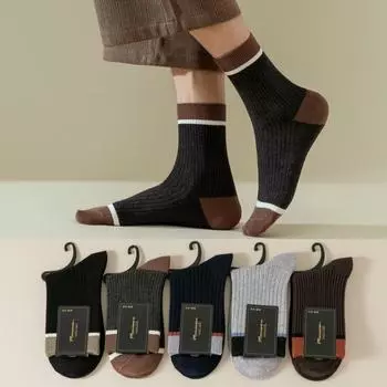 Носки мужские двухслойные средние носки-трубы утолщенные термические повседневные хлопковые носки не линяют мужские носки Zhuji Male average size [39-44]