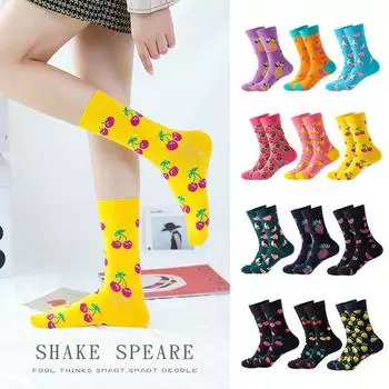 Носки мужские и женские средней длины, весенние и летние хлопковые носки, модные носки, впитывающие пот и дезодорирующие, креативные носки One Size