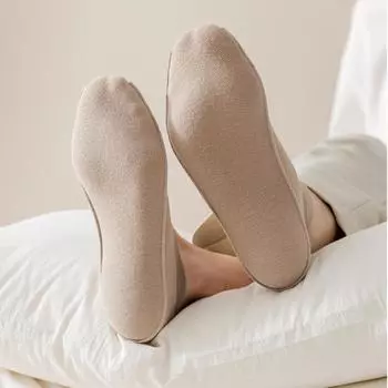 Носки мужские с принтом букв Ice Silk Boat Socks, прозрачные, непрозрачные, летние чёрный