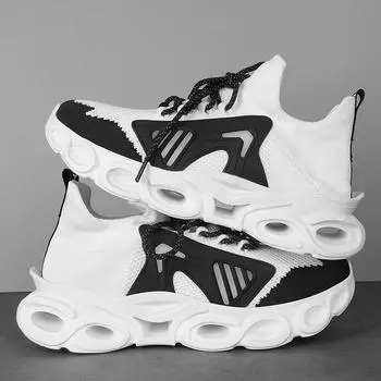 Носки на платформе, обувь 2025 года, новая весенняя спортивная обувь для активного отдыха, модная повседневная обувь из сетчатой ткани, дышащая, мужская обувь для папы 39