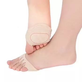 Носки на высоком каблуке в передней части стопы, носки с пятью пальцами, женские тонкие дышащие впитывающие пот носки, подушечки для передней части стопы One Size чёрный