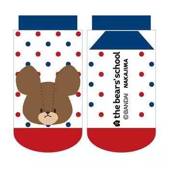 Носки Nakajima Corporation Bear School Kids, трехцветные, совместимые с многоточечным принтом 198297-24 13~18 см