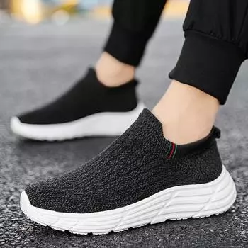 Носки Обувь для мужчин Кроссовки Весенние вязаные дышащие мужские туфли на толстой подошве Модные легкие мужские туфли на мягкой подошве 39