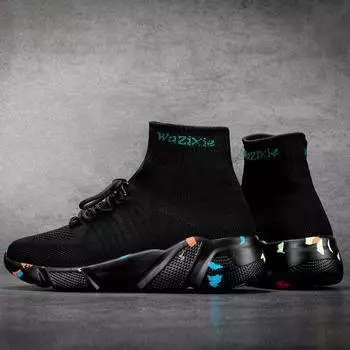 Носки обувь легкая повседневная обувь мужская высокая спортивная обувь плетеные носки 2025 большой размер пара обуви 35