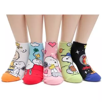 Носки Peanuts Cartoon Movie Series Original [EVEI] Женские (snoopy34_5pairs)