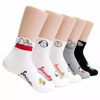 Носки Peanuts Cartoon Movie Series Original [EVEI] Женские (snoopy21_5pairs)