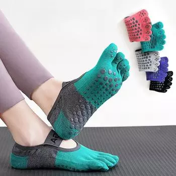Носки Pilates Professional Anti Slip Five Finger Socks Short Носки для йоги Детские дышащие носки Four Seasons Fitness Floor Sports Socks чёрный