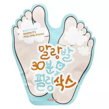 Носки-пилинг APIEU Soft Feet 30-минутные, 1 упаковка, 1 шт.