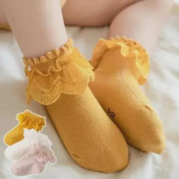 Носки принцессы с кружевом для девочек - коллекция весна, осень, зима для младенцев и детей 18-20 for ages 7-12