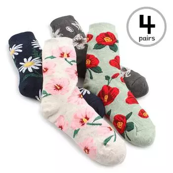 Носки Real Big Flower Floral Bloom Daisy (экипаж, 4 пары) BM14 23cm - 26cm