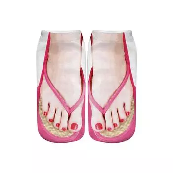 Носки с 3D принтом 20 см, забавные шлепанцы, носки, холщовые забавные креативные носки One Size