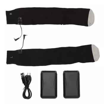 Носки с электроподогревом из чистого хлопка, 3 режима регулировки, перезаряжаемые через USB, для мужчин и женщин, носки на батарейках